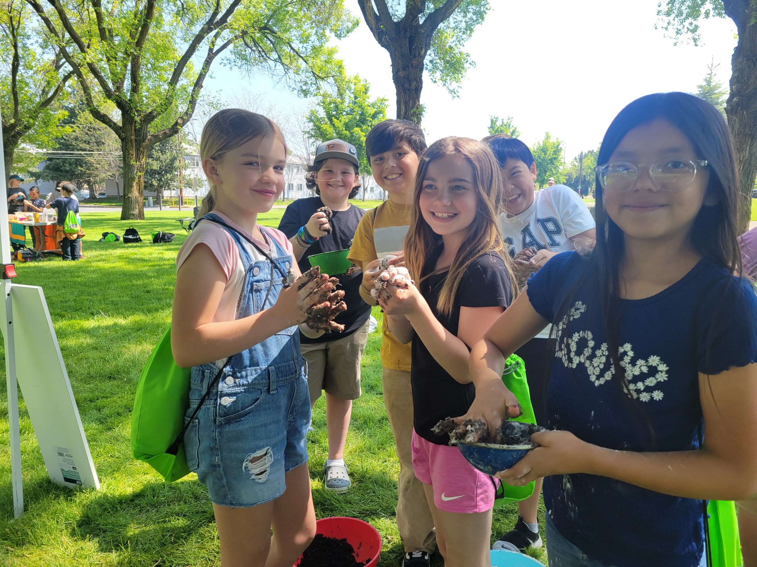 Kids in Madras make seed pods with Camp Fire Central Oregon