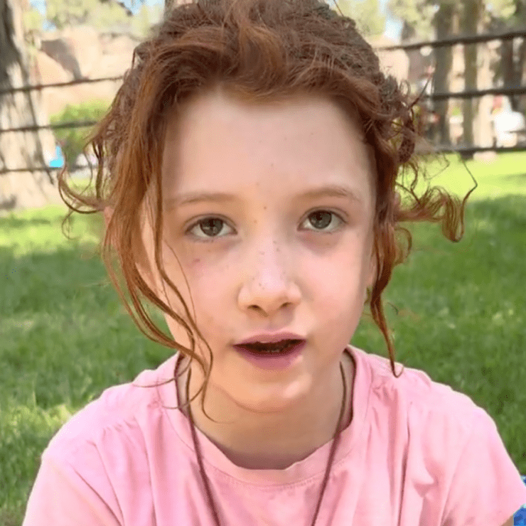 Female camper at park.