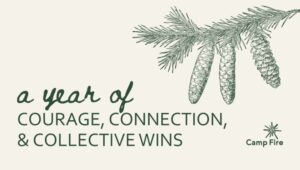 Graphic highlighting a year of courage, connection and collective wins