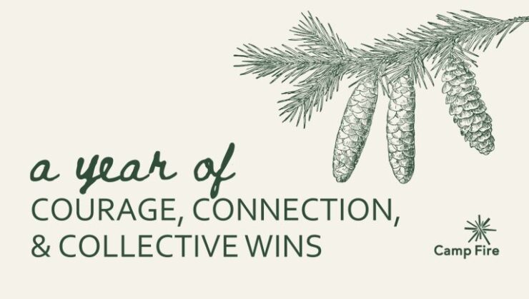 Graphic highlighting a year of courage, connection and collective wins