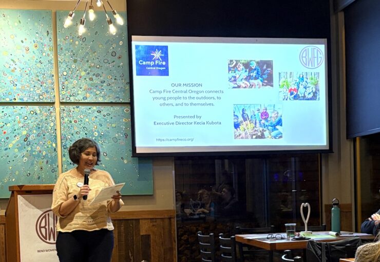 Kecia Kubota gives presentation to Bend Women for Good.