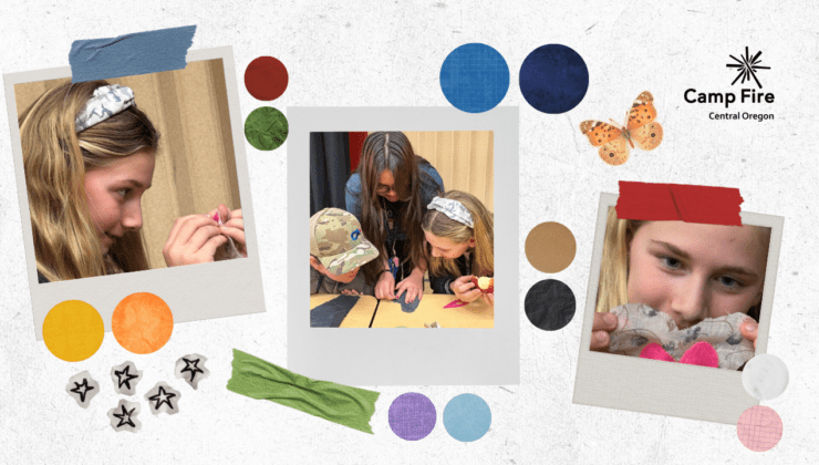 collection of images showing youth sewing at afterschool program